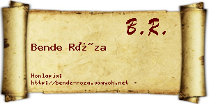 Bende Róza névjegykártya
